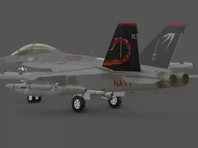 EA-18G Growler Jet 3D Model Low-poly 3D model