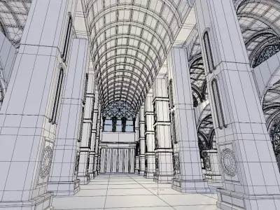 medieval church with pbr textures 3D model