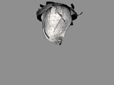 Low poly Ponytail Haircard Low-poly 3D model