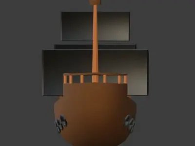 Low Poly Pirate Ship Low-poly 3D model