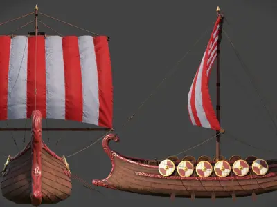 Stylized Roman Ship 3D model