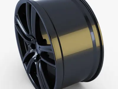Style 303 wheel black Mid Poly Low-poly 3D model
