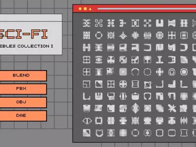 Sci Fi Greebles Collection I Free 3D model