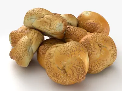Sesame Knot Rolls 3D model
