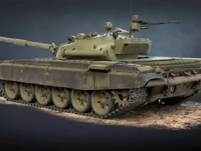 T-72A Tank Low-poly 3D model