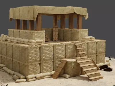Military Trench Tower 3D model