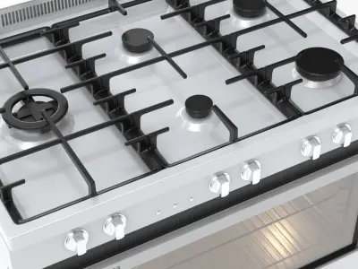 Omega 90 cm 9 Function Free Standing Oven 3D model