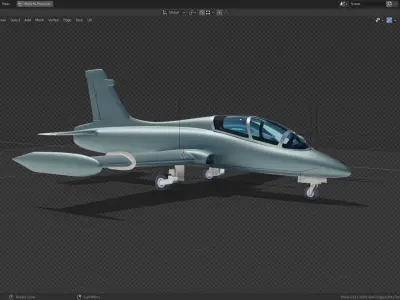 Simplistic Jet Aircraft Model Low-poly 3D model