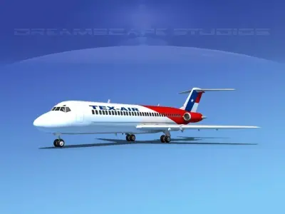 Douglas DC-9-30 Texair 3D model