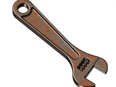 Rusty Steel Spanner 3D model