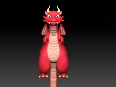 Dragon Creature cartoon - Updated version 3D model