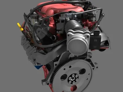 Car V6 Engine 3D model