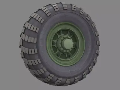 Military vehicle Tire 3d model 02 3D model