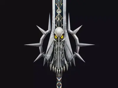 Sword Magical Cutting Fantasy Melee Dagger Iron Blade Saber Low-poly 3D model