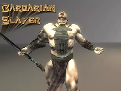 Barbarian Slayer Low-poly 3D model