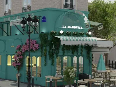  cafe lamarquise paris 3D model