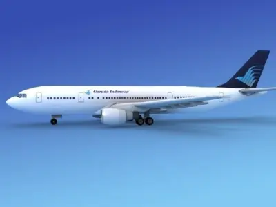 Airbus A300 Garuda Indonesia 3D model