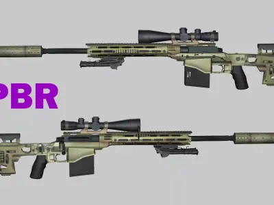 Sniper Denel 9NTW-20 Low-Poly 3D Model Low-poly 3D model purchase