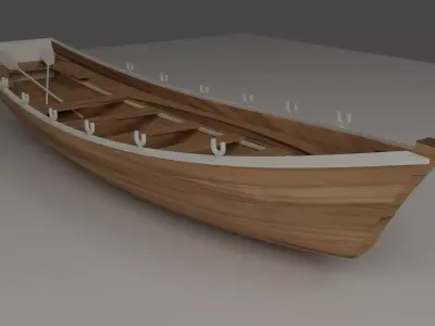 American Boat Low-poly 3D model
