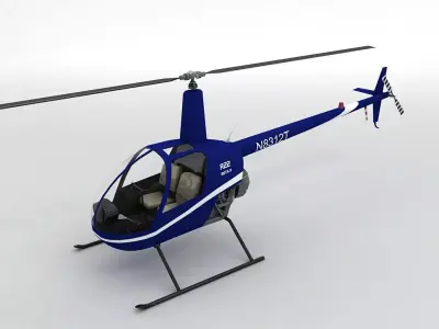 Robinson R22 Helicopter Beta II Low-poly 3D model