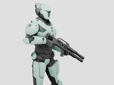 CYBER SOLDIER F-2000  RIGGED 3D model