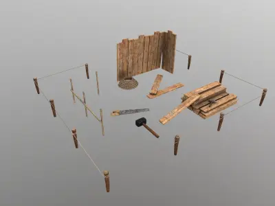 Building Foundation  Low-poly 3D model