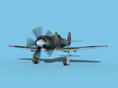 Hawker Tempest MKII RAF CAN 3D model