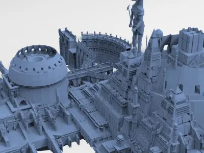 Ancient Egyptian Gods Halls Arena City 4  3D model