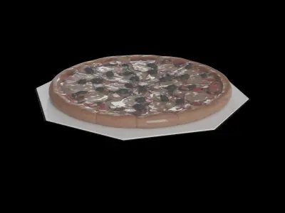 Pasties dumplings and pizzas Meat Feast Pizza 3D model