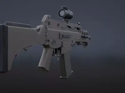 Game-Ready Low-Poly Tactical Rifle Realistic PBR Military Weapon Low-poly 3D model