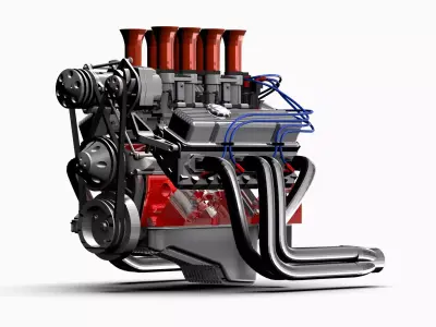 Chevy Small Block V8 Engine Low-poly 3D model