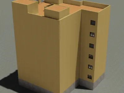 Building tall Low-poly 3D model