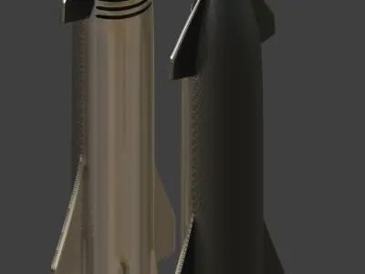 SpaceX Starship Elon Musk Mars Ship very nice detail Low-poly 3D model