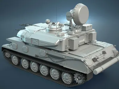 ZSU-23-4 Shilka High-Poly 3D model