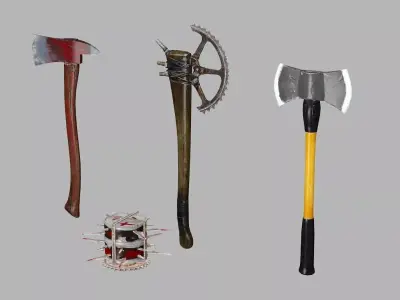 Medieval Polearms Weapon Pack Low-poly 3D Model Low-poly 3D model purchase