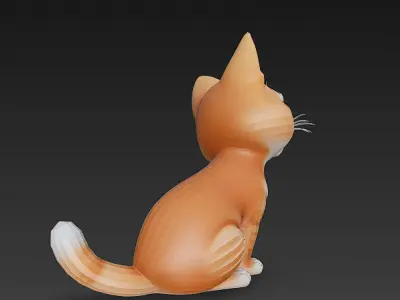 Cat Realistic 3D Model Basic - Low Poly Realistic Low-poly 3D model
