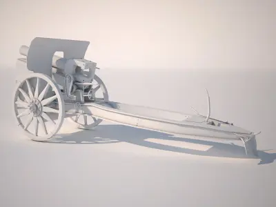 Ottoman 105mm Feldhaubite 3D model