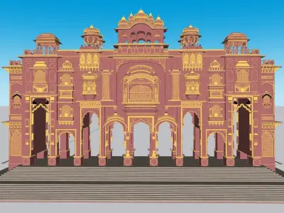 Patrika gate Jaipur 3D model