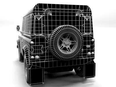 LAND ROVER DEFENDER 90 1999 LOWPOLY Low-poly 3D model