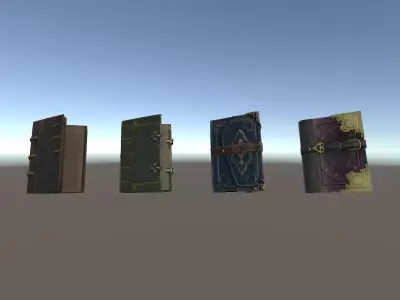 PBR Fantasy Weapons Speel books Low-poly 3D model