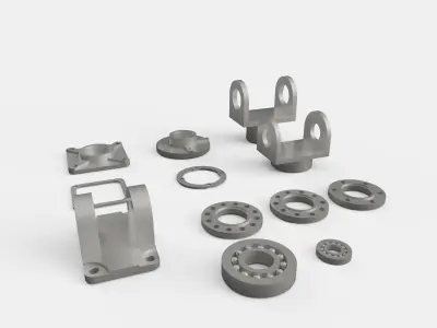 Mechanical Kitbash Low-poly 3D model