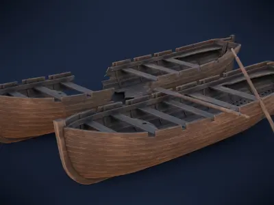 Ships boat Low-poly 3D model