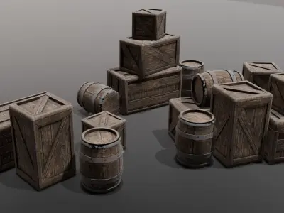Industrial Crate 3D Model Low-poly 3D model