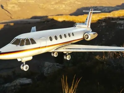 private jet with pbr textures Low-poly 3D model