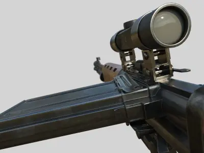 FG-42 German Paratrooper Rifle PBR Low-poly 3D model