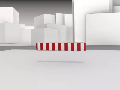 Construction Barrier Version 1 600-34 250x1600mm Low-poly 3D model