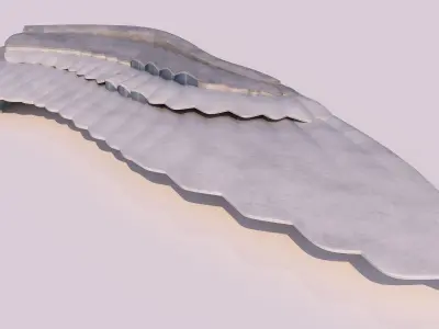 0127 - Bird Wing Building 3D model