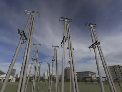 Wooden Electricity Pole without Ladder - Object 049 Low-poly 3D model