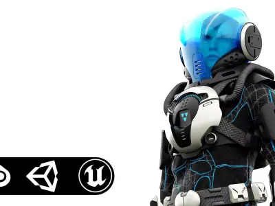 CYBER ASTRONAUT-Z  Rigged for Unreal Engine - Unity - MIXAMO 3D model