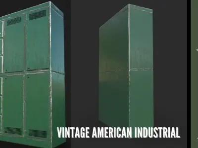 Vintage American Industrial Low-poly 3D model Low-poly 3D model